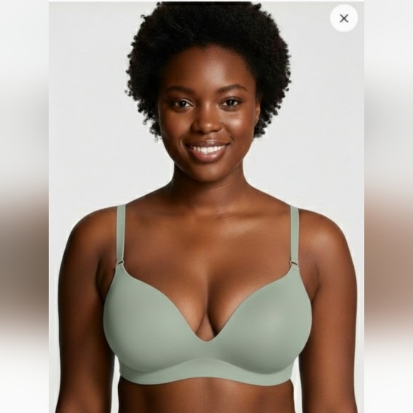 Victoria's Secret Other - Victoria’s Secret Love Cloud Smooth Wireless Push-Up Plunge Bra Sage Green 38C